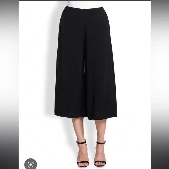WOMENS CROPPED WIDE LEG DRESS PANTS - Picture 1 of 4